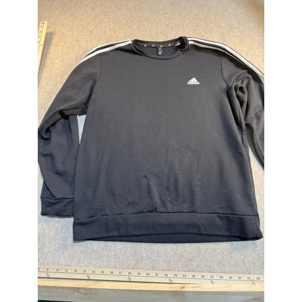 Adidas Mens Primegreen 3-Stripe Crewneck Sweatshirt Black XL H30835